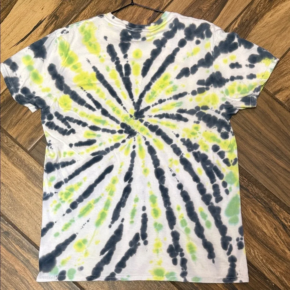 Gildan Tie-Dye T-Shirt in Lime and grey - Picture 2 of 5